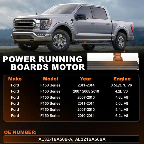 Power Running Board Motor Assembly Front Left Driver Side For Cadillac Escalade, Chevrolet Tahoe, GMC Yukon 2007-2014 Standard Wheelbase SWB OE 22778156 19303235, truck install view