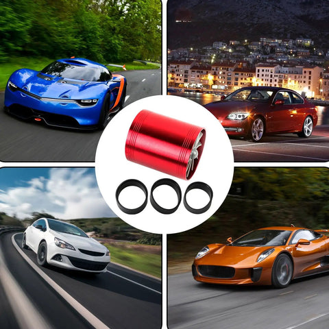 High Flow Air Intake Turbo Booster Kit With Double Sided Turbine For Cars, shown with four different cars on the road.