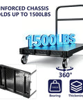 Heavy Duty Panel Push Cart Builds Tough Converts To A Flatbed Dolly Hauls 1500 Pounds of sturdy materials with reinforced chassis.
