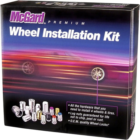 Box of Chrome With Blue Cap SplineDrive Wheel Installation Kit For 4 Lug Wheels M12 X 1.25 Thread Size Includes 16 Lug Nuts