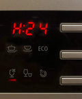 Top Shelf Compact Countertop Dishwasher Featuring Energy Star Efficiency Plus Delay Start Timer With Bright Led Interface displaying control panel and LED timer.