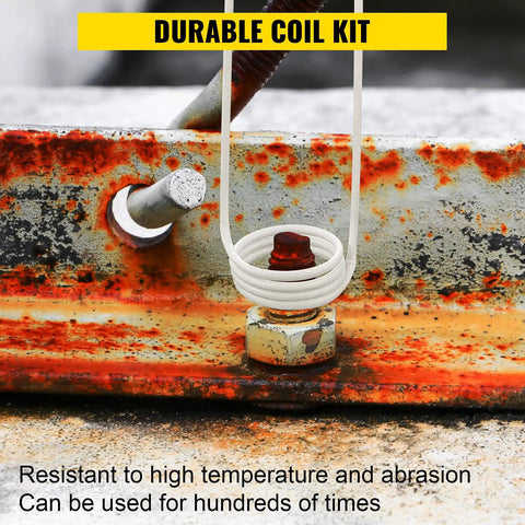 8 Piece Induction Coil Kit For Induction Heaters With Varying Coil Lengths, heat resistant coil loosening rusted bolt