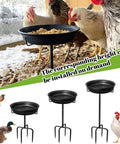 Freestanding Outdoor Bird Bath And Feeder Bowl With Metal Stake For Garden Patio Yard Lawn Four Spiky Feet All In One Detachable