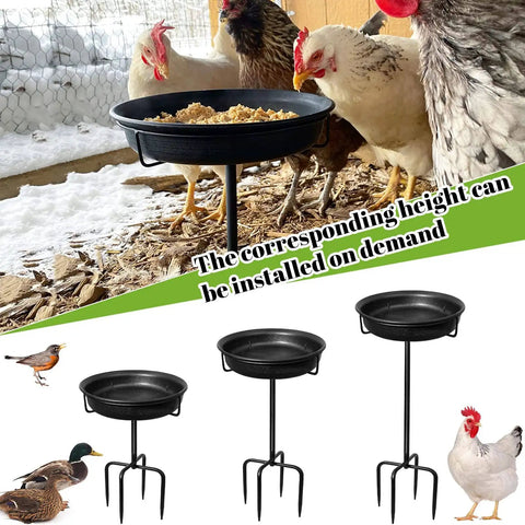 Freestanding Outdoor Bird Bath And Feeder Bowl With Metal Stake For Garden Patio Yard Lawn Four Spiky Feet All In One Detachable