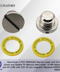 2 Pack Marine Lower Unit Oil Drain Plug Screw With Gasket Non Magnetic Three Eighths Inch Sixteen Thread, top view