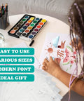Child using Dope 124 Alphabet Numbers Mandala Stencils Set With Large Six Inch And Small Three Inch Pro Grade Reusable Letter Templates for drawing.