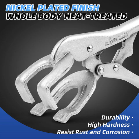 Nickel-plated Heavy Duty 10 Inch Locking Pliers Welding Clamp with U Shaped Jaws and Quick Lock Release