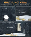 Bathroom installation of 16 Inch Anti Slip Shower Grab Bar with Grippy Textured Knurled Grip, Chrome Stainless Steel