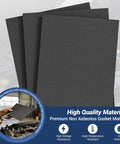 Non Asbestos Gasket Material Kit Three Pack 14 By 11 Inch High Temperature Oil Resistant Sealing Gaskets For Auto And Industrial Equipment Durable Insulating And Vibration Stable Design, three black sheets