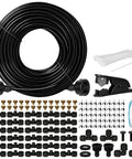Dope Outdoor Patio Water Mister Cooling System Kit with 100 Feet Tubing, Brass Nozzles, Adapters, and Accessories