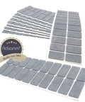 Tough As Nails Self Adhesive Felt Pads 200 Count Grey Rectangle Stickers on sheets, for easy installation to protect floors.