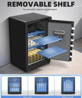 Open 3.0 Cubic Feet Home Safe Box with fireproof waterproof bag, digital keypad, removable shelf, and 6 live locking bolts.