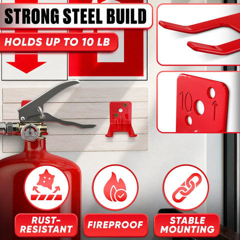 Heavy Duty Fire Extinguisher Wall Mount Bracket 2 Pack Solid Steel Holder With Secure Grip Keeps Your Safety Gear Locked Down And Ready When You Need It