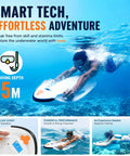 Man using 2 In 1 Water Scooter And Surfboard For Pool Lake Ocean With 6000W Propulsion Two Speed Modes Five Meter Dive Depth