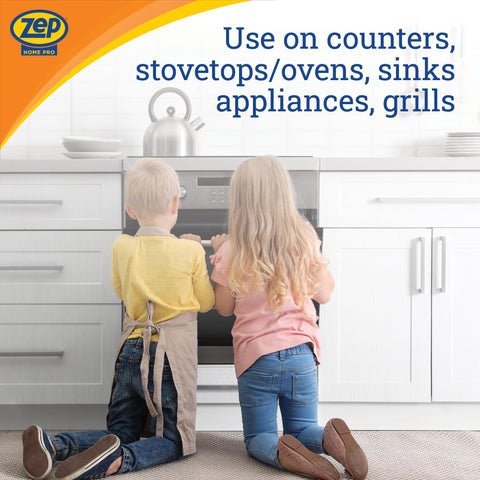 Children sitting in front of an oven in a kitchen, Citrus Degreaser Wipes For Heavy Duty Grease Messes No Rinse Kitchen Cleaner