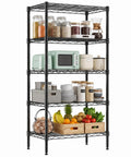 Built Like A Brick 4 Tier Wire Shelving Unit With Locking Heavy Duty Casters And Adjustable Metal Shelves showcasing food and kitchen appliances.