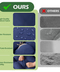 Comparison of navy blue Rocking Chair Cushions For Indoor And Outdoor Use 44 By 19 By 4 Inch with other less durable fabrics