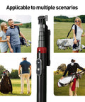 62 Inch Extendable Phone Tripod And Selfie Stick For Golf Training With Wireless Remote And Universal Phone Holder, multiple uses on golf course.