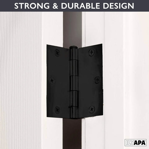 Pack Of 18 Satin Nickel Door Hinges 3.5 By 3.5 Inch Interior Square Hinges For Doors Cabinets And Drawers Brushed Nickel Finish