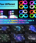 Headliner Kit With Four Color Fiber Optic Lights And Two In One Light Engine For Your Car Interior Glow Up, showing colors and effects