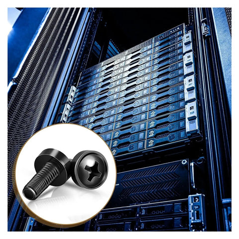 Rack Mount Screw Cage Nut Kit M6x16mm, 50 Full Sets For Quick Install, Pro Grade Rack Hardware For Easy Server Cabinet And Network Rack Mounting, Standard Size Fits Most Racks, Includes Screws, Cage Nuts, And Washers on server rack