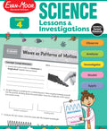 Cover of Hands On Fourth Grade Science Lessons And Investigations Workbook For Homeschool And Classroom Reproducible Worksheets