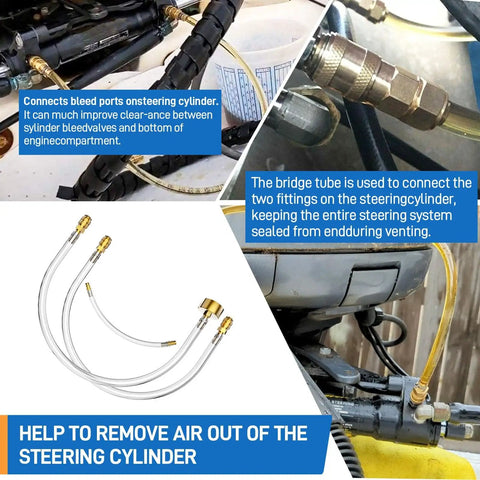 Hydraulic Steering Bleed Kit For Boats with leak-proof brass connectors and quick connection for steering cylinder maintenance