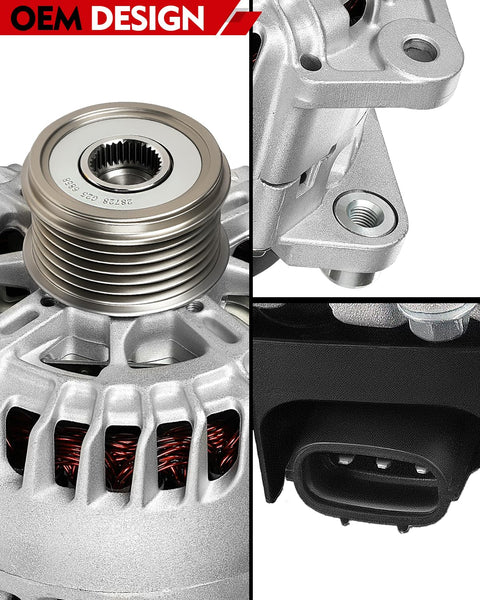 Alternator Replacement For Nissan Rogue Altima Sentra And Rogue Select 2.5L L4 12V 110A Six Groove Pulley Direct Fit