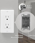 One Gang 14 Cu In PVC Old Construction Electrical Switch And Outlet Junction Box with built-in clamps and screws gray