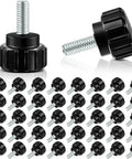 Tough As Nails M6 By 10 Millimeter Threaded Knurled Thumb Screws Crafted From Premium Carbon Steel For Monitor Mounts And Camera Gear with 40 pieces in black.