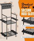 Vertical Fishing Rod Holder For Garage Pegboard And Mesh Basket Storage Rack Tackle Gear Organizer For Up To 12 Poles