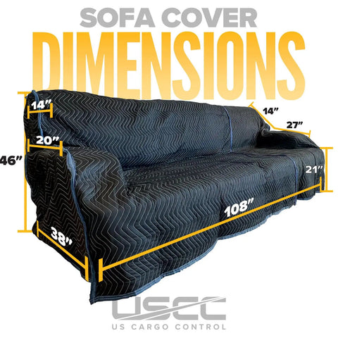 Quilted Couch Cover 108x46 Inches Blue Sofa Protector For Moving And Storage Reusable Cushioned Furniture Pad Made From Cotton Polyester Weave With Heavy Duty Fill Shields Upholstery During Deliveries And Handling