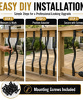 Heavy Duty Weather Resistant Deck Baluster Kit Rock Solid Cast Iron Railing Posts Built Like A Tank With Mounting Hardware For Porch Stairs And Backyard Decks 61 Pack 32 Inches installation steps with balusters and screws.