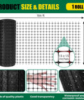 164 Foot Plastic Mesh Fence Roll Reusable Safety Barrier Netting For Construction Animals Garden Pool Snow Fence And Temporary Fencing Solutions Black shown unrolled with detailed mesh size and quality plastic features.
