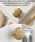 Champagne Bronze Cabinet Knobs Ten Pack Vintage Round Floral Hardware One Point Four Inch Classic Kitchen Cabinet Handles