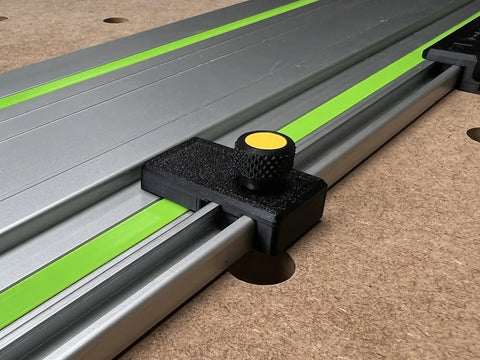 Slick Guide Rail Adapter For Trim Routers Hella Accurate Straight Cuts And Dados Compatible With Most Router Brands Uses Stock Screws Dead Simple Setup Made In Usa Woodworking Essential mounted on metal track for precise cuts.
