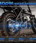 Close-up of electric folding bike 800W peak motor, featuring gear assembly and rear wheel structure outdoors