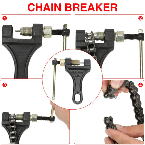 420 Mini Bike Rear Drive Chain 90 Link And Breaker tool kit for Coleman and Baja minibikes assembly