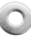 Front view of stainless steel fender flat washer, 3/8 in ID, 1 in OD, 0.080 in thick, 304 stainless
