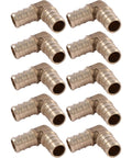 Half Inch Crimp 90 Degree Brass Plumbing Elbow Fitting Pack Of 10 For PEX And PE RT Tubing Lead Free Build Full Flow