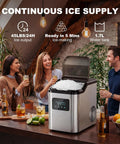 Gotta Have This Countertop Nugget Ice Maker Slaps Out Crisp Pebble And Crushed Pellets Fast With No Sweat Self Cleaning Routine 45 Lbs Daily cold blast in use at party.