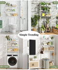 Three Tier Over Toilet Storage Rack With Built In Paper Towel Holder And Heavy Duty Hooks, smart bathroom organizer shelf in various settings.
