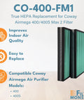 Replacement Carbon Filter Set for Coway Airmega 400 and 400S Air Purifiers Activated Carbon Filtration to Fight Odors and VOCs 2 Pack