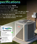 Heavy Duty Whole House HVAC Surge Protector 120/240V with TPMOV Technology installed near outdoor AC unit