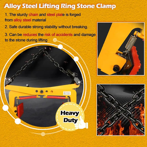 Heavy Duty Granite Slab Lifting Clamp With Wide Jaw Stone Carrier for Surefire Towing and Handling, alloy steel, adjustable jaw.