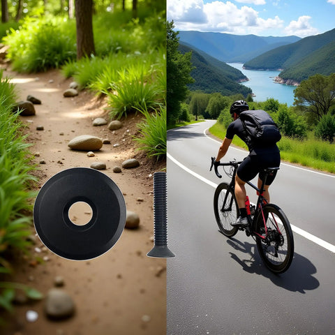 Black Front Fork Stem Top Cap And Screw For One And One Eighth Inch Road Bike Stems Handlebars And Headsets Backdrop