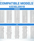 Compatible models chart for Dryer Thermistor Assembly For LG And Kenmore Dryers Easy Install Replacement Sensor