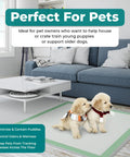 Heavy Duty Disposable Adult Bed Pads Super Absorbent Extra Large Incontinence And Pet Care No Sweat Worry Free Leak Seal Protection Top Shelf 50 Count Bundle For Stress Free Daily Living with puppies on white bed pad in cozy living room.