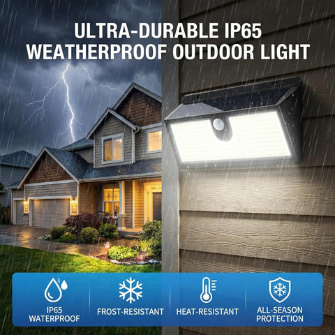Dang Bright 452 Led Solar Flood Lights Outdoor Featuring Long Range Motion Detection And Three Versatile Modes Ip65 All Weather Security Lighting For Yard Garage Two Pack