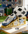 Dope 2026 Soccer Ball Building Block Set With Sport Sneaker And Luminous Crystal Shoe Realistic Mini Soccer Display On Golden Stand STEM Bricks DIY Educational Toy For World Cup Fans Teens And Adults, 3110 pcs, 11.2 x 5 x 7.8 in